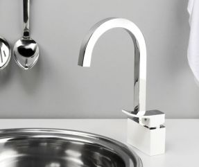 Смеситель Aller 1067WHITE  для кухни, комбинированное покрытие
