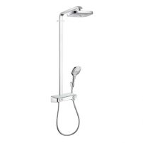 Душевая система Hansgrohe Raindance Select Push 300 2jet Showerpipe белый/хром 27126400